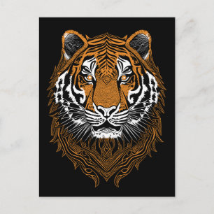 Postal Cara detallada del tigre
