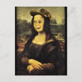 Postal Cara Divertida de Mona Lisa