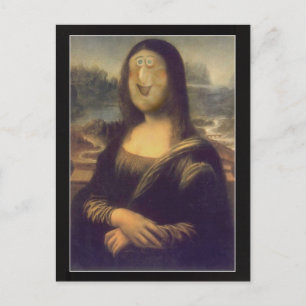 Postal Cara divertida de Mona Lisa