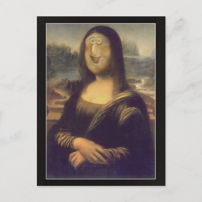 Postal Cara divertida de Mona Lisa (Anverso)