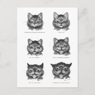 Postal Cara divertida del gato, Louis Wain