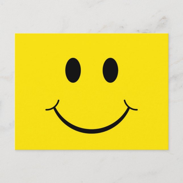 Postal Cara Feliz Amarilla Clásica de los 70 (Anverso)