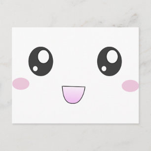 Postal Cara feliz de Kawaii