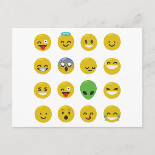 Postal cara feliz de la emoji