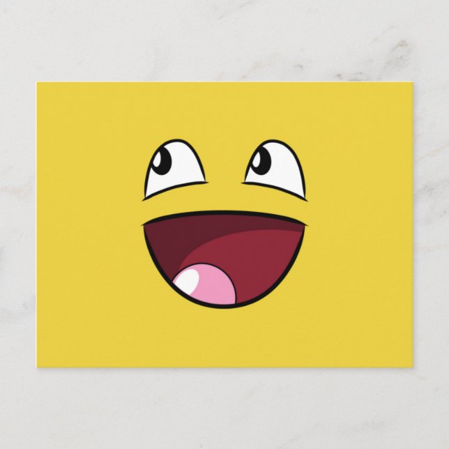 Postal cara feliz de saludo (Anverso)