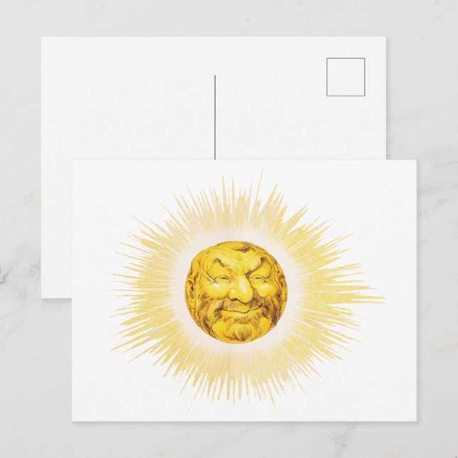 Postal Cara feliz Sol (Anverso / Reverso)