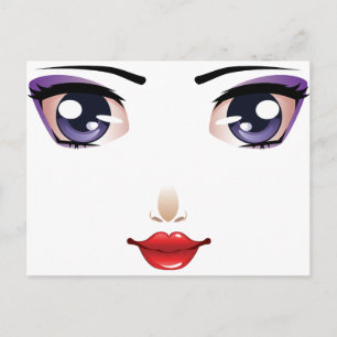 Postal cara femenina personalizado