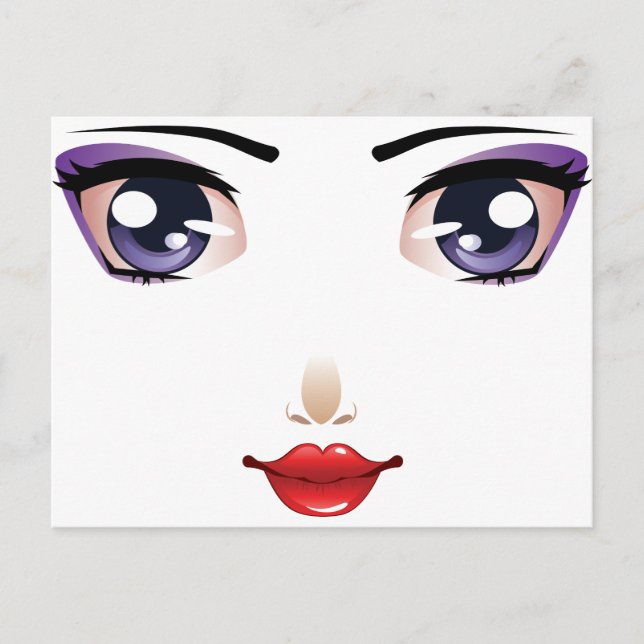 Postal cara femenina personalizado (Anverso)