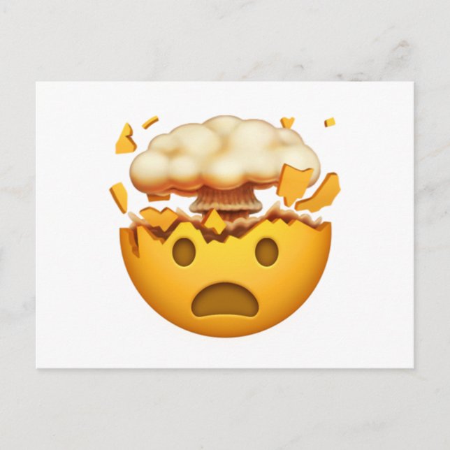 Postal Cara impactada con cabeza explosiva - Emoji (Anverso)