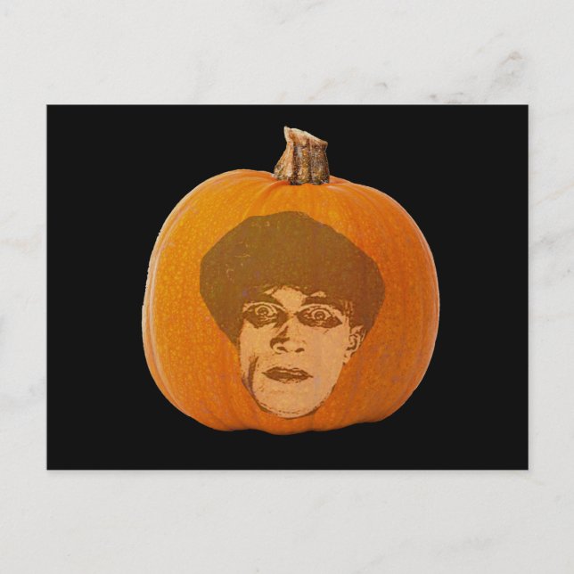 Postal Cara Jack o' Lantern Caligari, calabaza de Hallowe (Anverso)