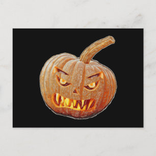 Postal Cara media y fea de calabaza
