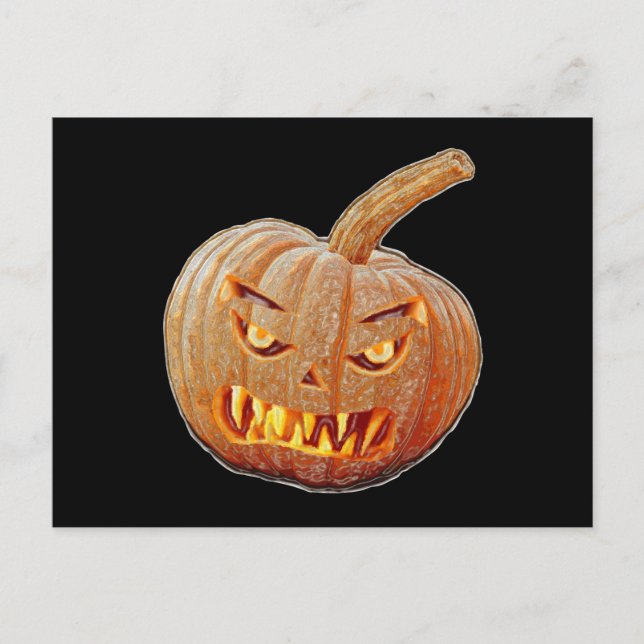 Postal Cara media y fea de calabaza (Anverso)