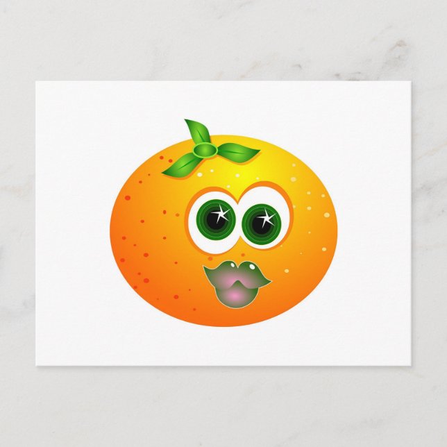 Postal Cara naranja (Anverso)