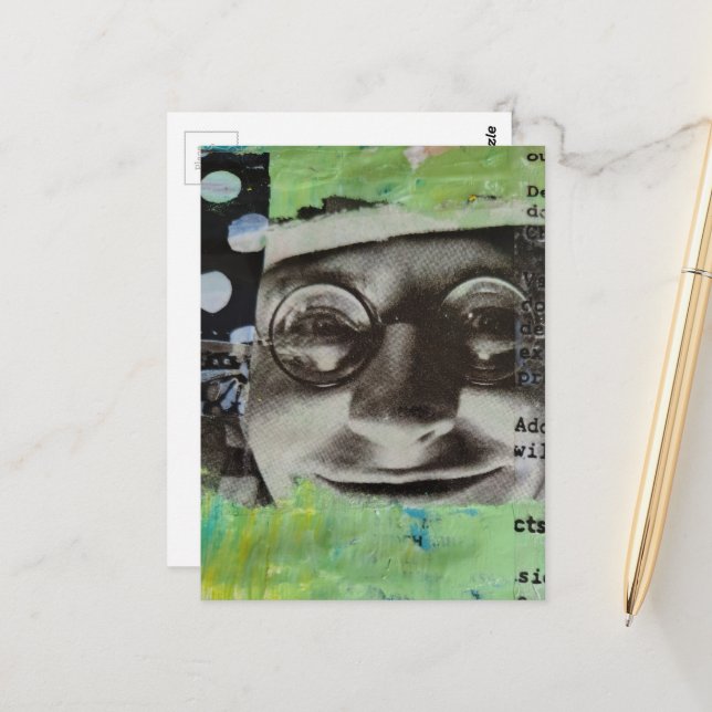 Postal Cara negra y blanca con letras de lunares (Anverso/Reverso In Situ)