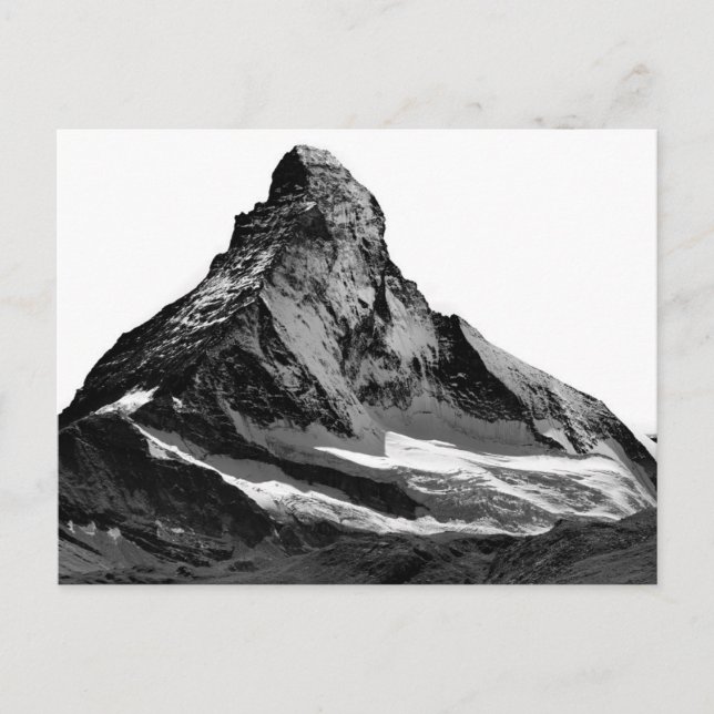 Postal Cara Norte de Matterhorn en blanco y negro (Anverso)