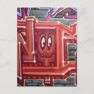 Postal Cara roja de graffiti