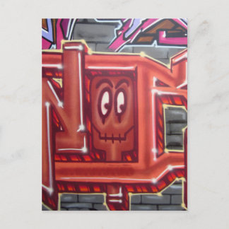 Postal Cara roja de graffiti