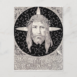 Postal Cara sagrada de Jesucristo
