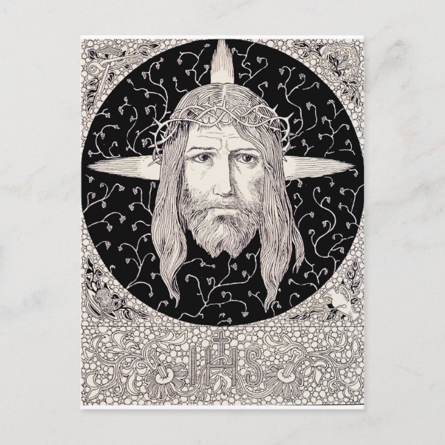 Postal Cara sagrada de Jesucristo (Anverso)