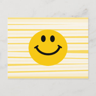 Postal Cara sobre rayas amarillas soleadas