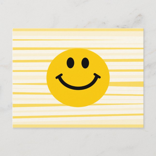 Postal Cara sobre rayas amarillas soleadas (Anverso)