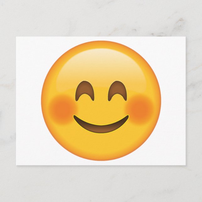 Postal Cara sonriente con mejillas rubiculadas - Emoji (Anverso)