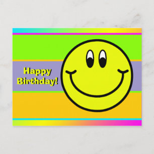 Postal Cara sonriente feliz Emoji Feliz cumpleaños Tarjet