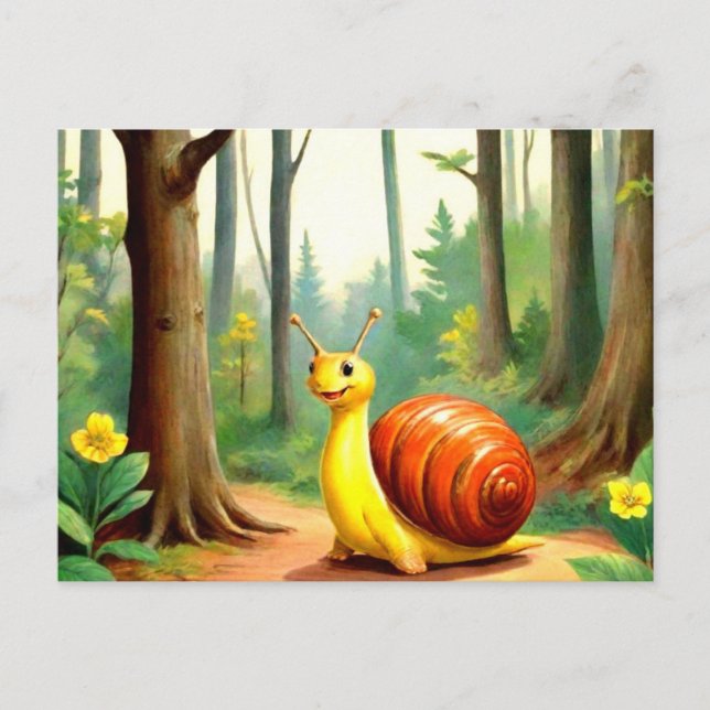 Postal Caracol Amarillo Feliz (Anverso)