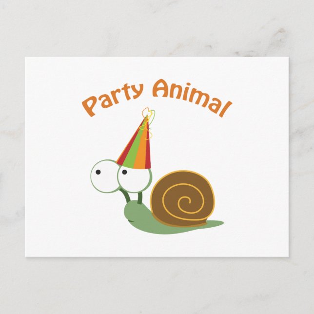 Postal Caracol animal Fiesta (Anverso)