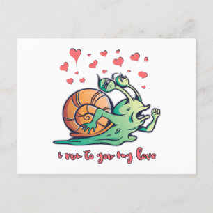 Postal Caracol Divertido de San Valentín Corriendo