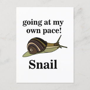 Postal Caracol que va a mi propio ritmo Caracol divertido