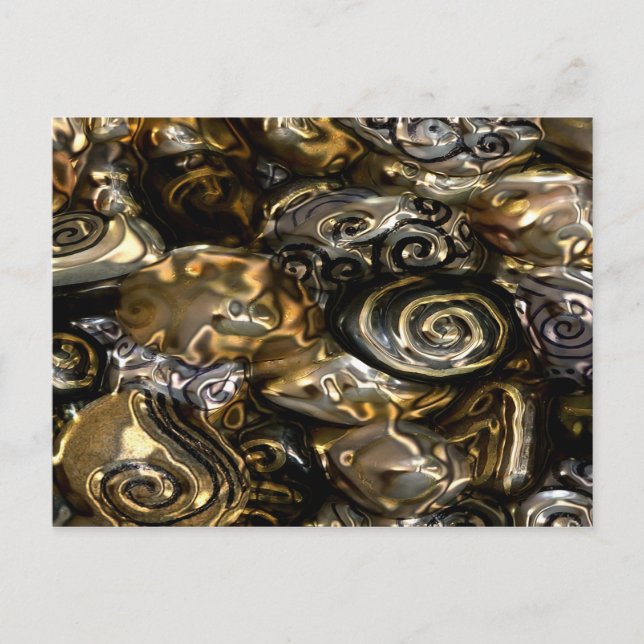 Postal Caracoles dorados (Anverso)