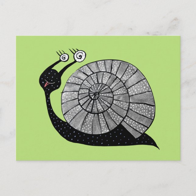 Postal Carácter de caracol Personalizado con ojos espiral (Anverso)