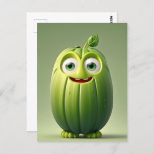 Postal Carácter pepino gracioso