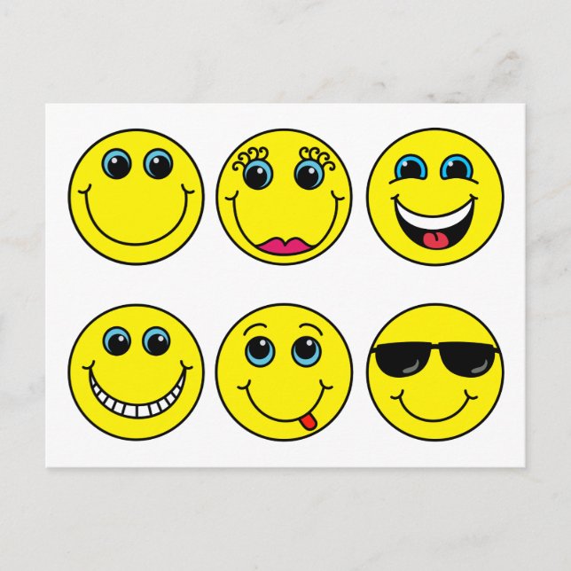 Postal Caracteres de cara de emoji (Anverso)