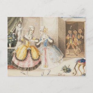 Postal Caracteres de 'Cosi fan tutte' de Mozart, 1840