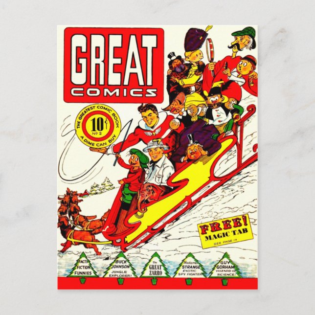 Postal Caracteres de historieta vintage (Anverso)