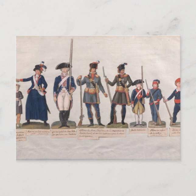 Postal Caracteres de la revolución francesa (Anverso)