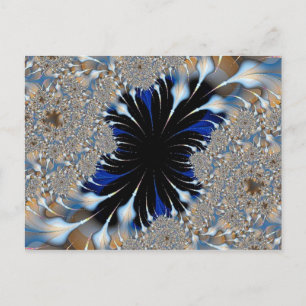 Postal Características azules fractal
