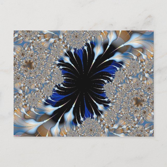 Postal Características azules fractal (Anverso)