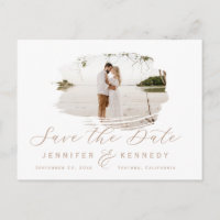 Caramel Beige Romantic BrushFrame Guarda La Fecha