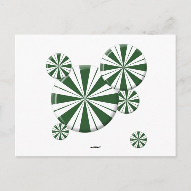 Postal Caramelo de Raya de Menta Verde (Anverso)