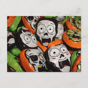 Postal Caramelos de Papel de Estaño de Calaveras y Zombie