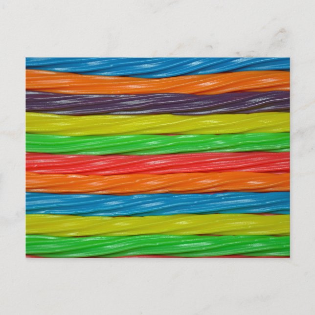 Postal Caramelos de regaliz de color arcoiris (Anverso)
