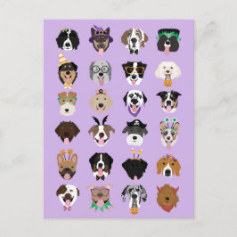 Postal Caras de perro de Halloween