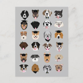 Postal Caras de Perros Graduados