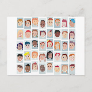 Postal Caras del niño