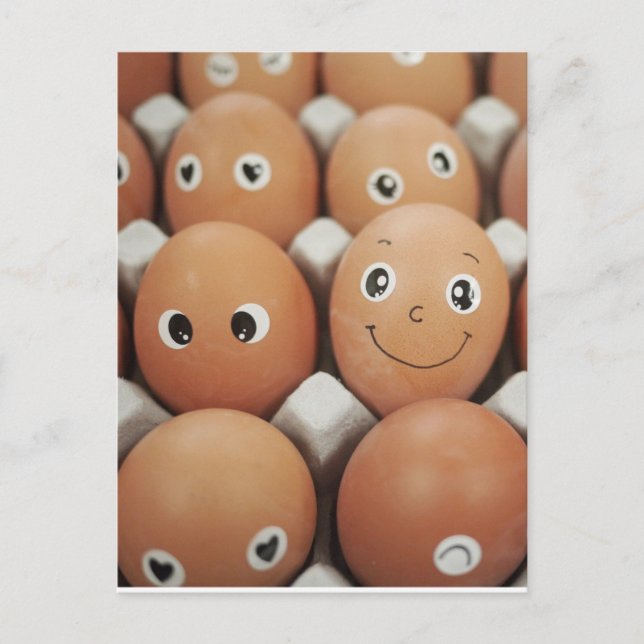 Postal Caras divertidas del huevo - impresión de la (Anverso)