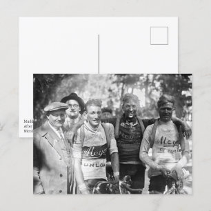 Postal Caras fangosas Tour de Francia 1928 después de la