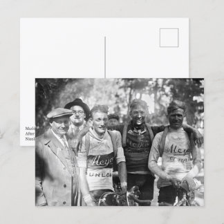 Postal Caras fangosas Tour de Francia 1928 después de la